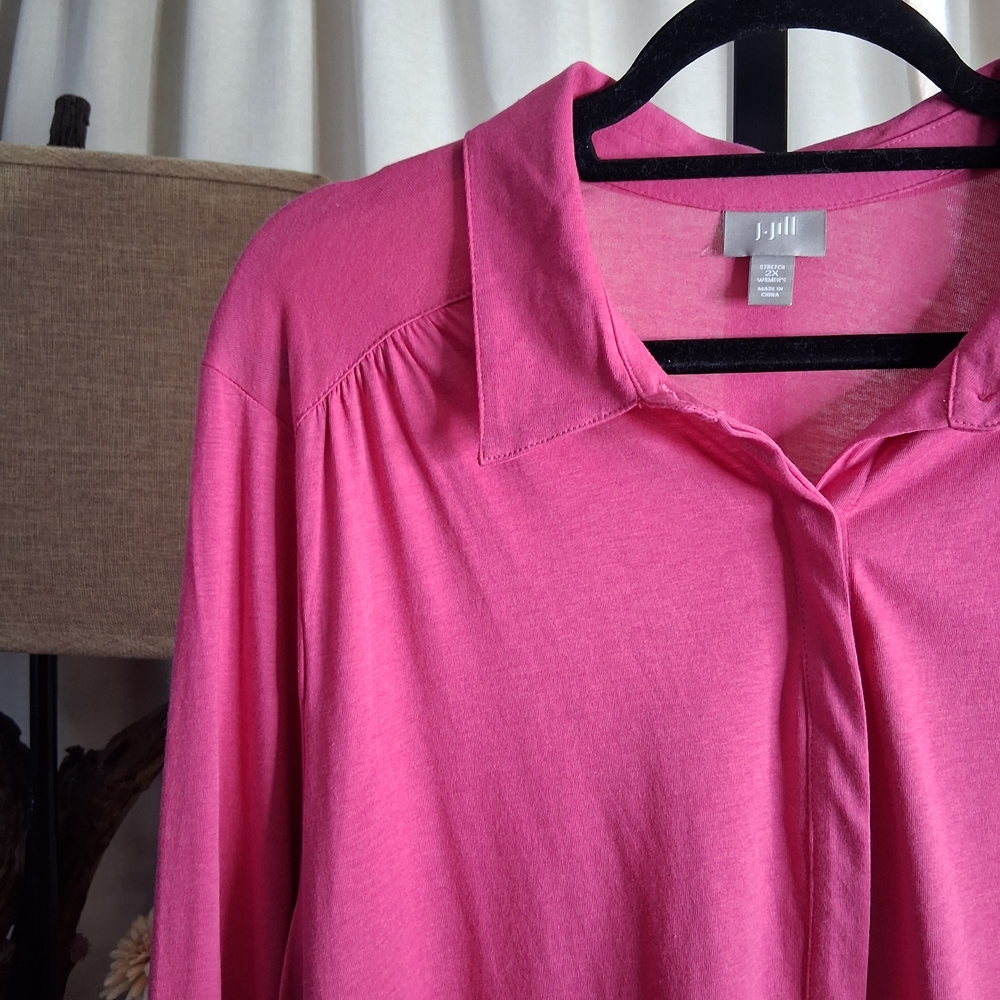 J. Jill Button-front Long Sleeve Tunic Womens Size 2X - Picture 3 of 8